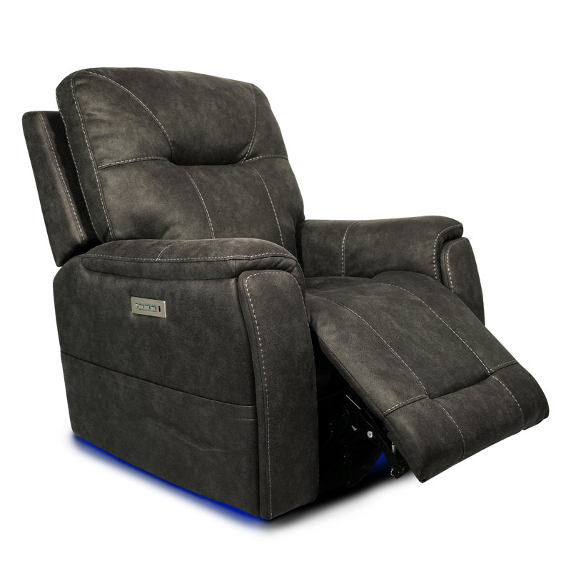 Fauteuil inclinable Valencia Campania | Tissu de qualité supérieure durable, souple et souple de qualité supérieure, fauteuil inclinable électrique, soutien lombaire électrique, appui-tête électrique, charge sans fil, éclairage à DEL (siège uni