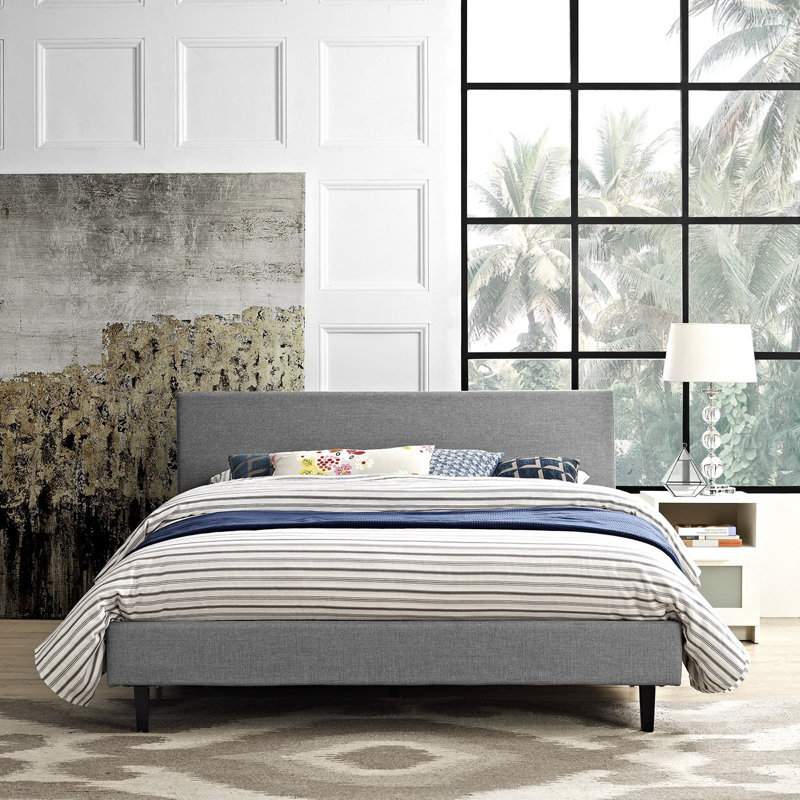 Modway Bed Frame, Light Gray, Full