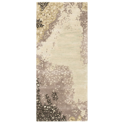 Amier Abstract Handmade Tufted Wool Sage/Beige/Brown Area Rug