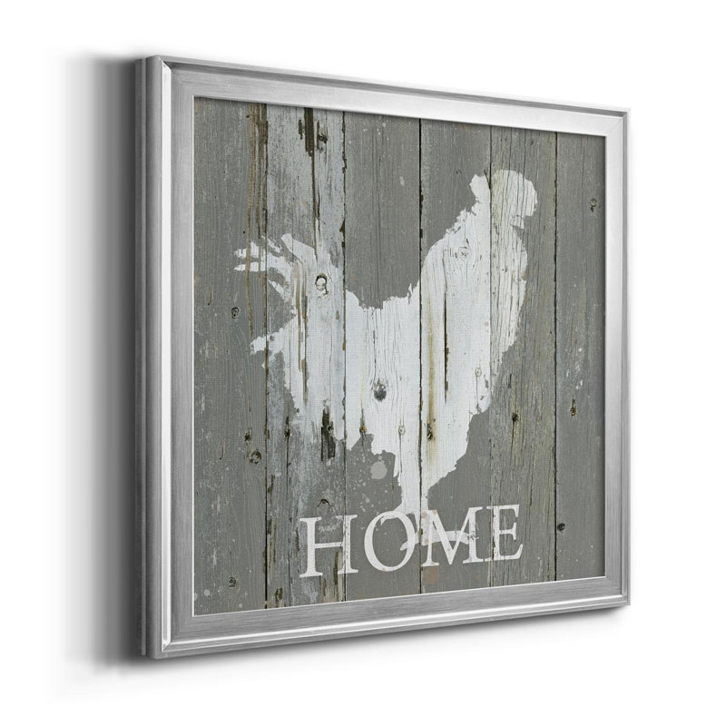 Rooster Home - reproduction de photo sur toile, H 26,5 po x l 26,5 po x P 1,5 po, Argent
