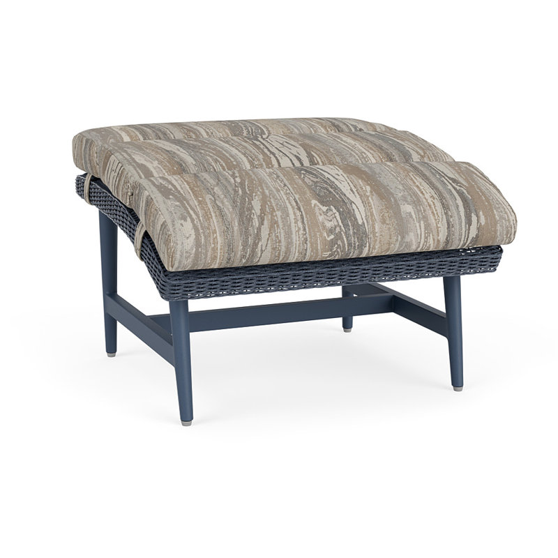Cascade Outdoor Ottoman, Woodgrain Ash, Denim Blue