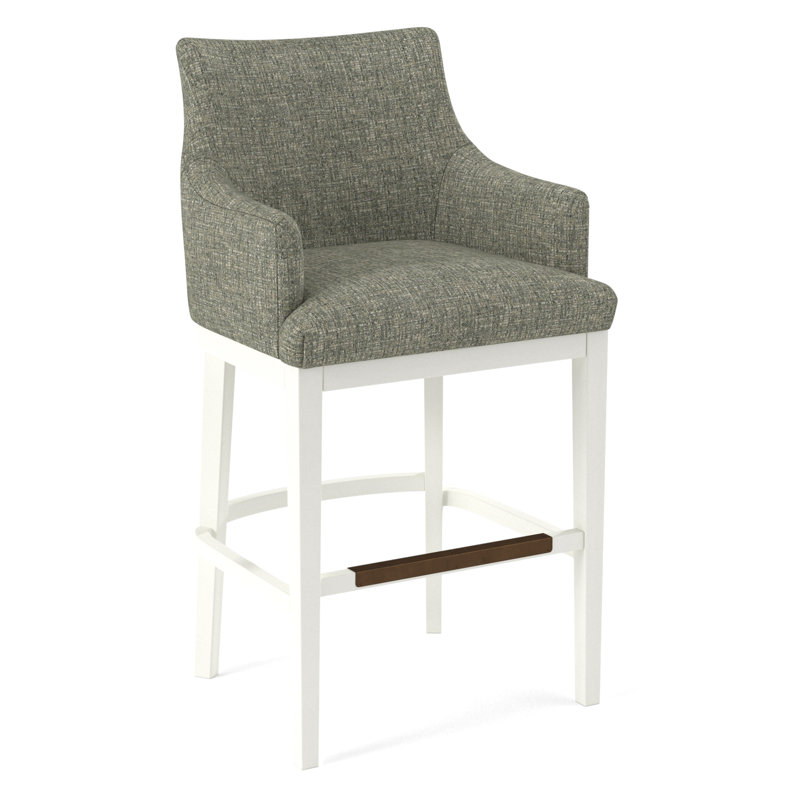 Upholstered Stool, Evolution Pumice, White