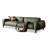 Mid century modern sofa,Genuine Leather Modular sofa with Solid Wood, Green couch-105275638-105275640-105275641