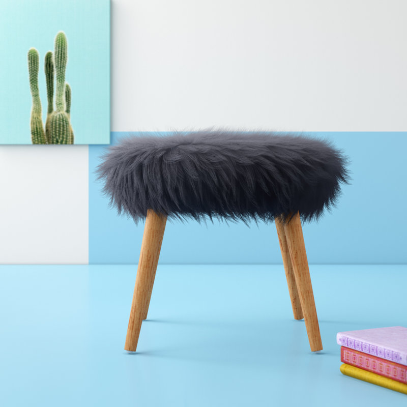 Manufactured Wood Accent Stool, Gray