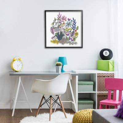 Leopard in Midst of Flowers Framed Giclee, design by Cecilia Battaini