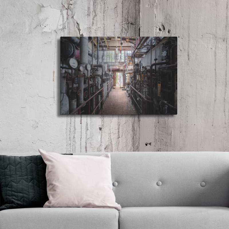 Red Barrel Studio® «Abandonné l'industrie» par Roman Robroek, art mural en métal, H 24 po x l 36 po