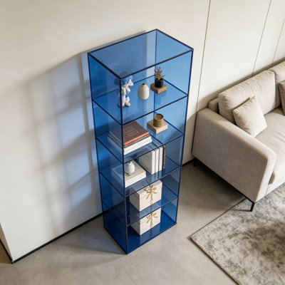 Blue Acrylic Display Bookcase