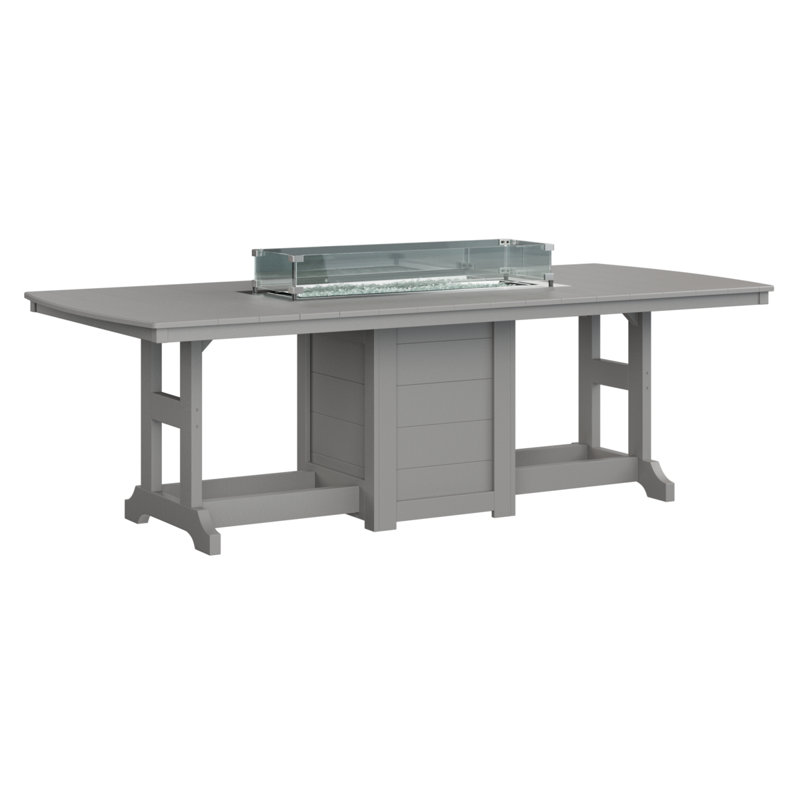 Berlin Gardens Garden Classic 96″ Fire Pit Bar Table, 39.5" H x 44" W x 96" D, Light Grey