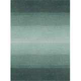 Fade Hand Knotted Ombre Area Rug in Wintergreen/Forest Green/Teal Green