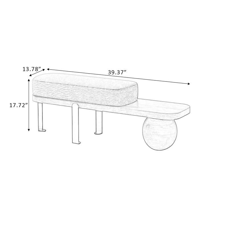 Banc rembourré en bois massif blanc, Black, White