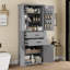 Armoire de rangement avec espace de rangement multifonctionnel, portes avec tablettes de rangement, 2 tiroirs, tablette réglable, gris (même référence: N759P293426E)-2045656651