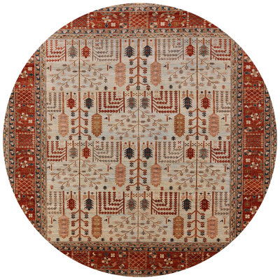Tapis à motif oriental rouge / ivoire