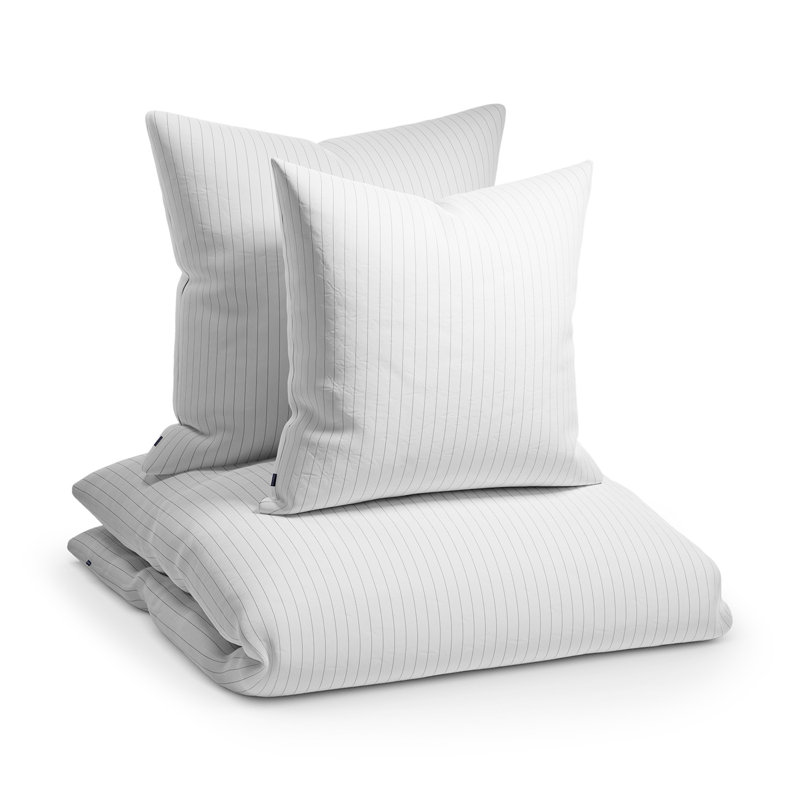 Striped Duvet Cover Set with Pillowcases, Double - 2 Pillowcases (80 x 80 cm)