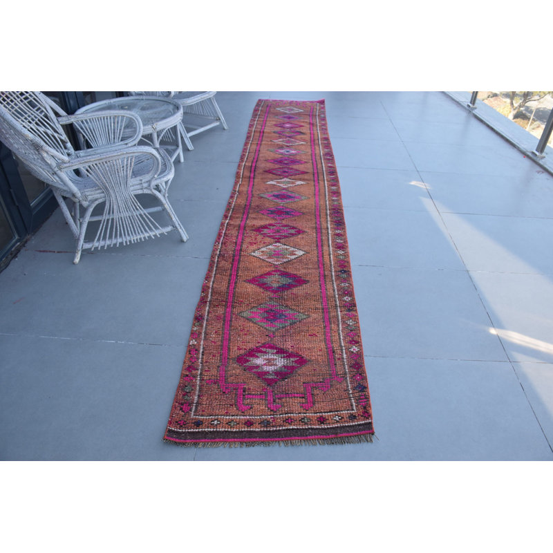 Authentique tapis turc Oushak dans des tons de rose pour une touche de décoration intérieure chaleureuse