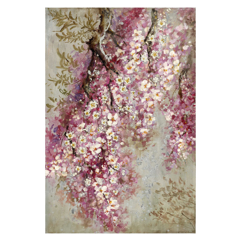 Whispering Cherry Blossom Cascade Canvas Wall Art - 32" x 48"