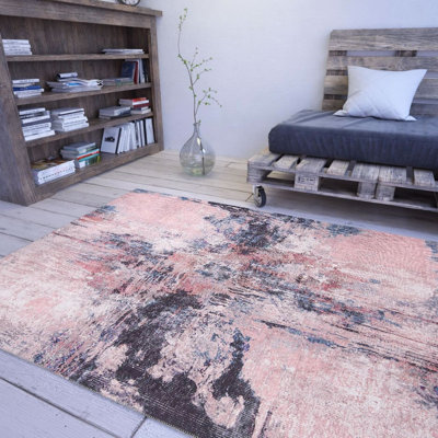 Luxurious Machine Washable Area Rug, 4.9 x 7.5 Feet, 100% Polyester, 1850 g/m², Pile Height: 0.2 inches | Eco-Friendly Recycled Poly Cotton Backing | Perfect for Living Room & Bedroom, Soft and Durable Design