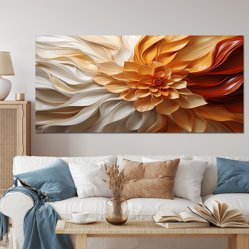 Sunlit Spiral - Abstract Spirals Canvas Art, 34" H x 44" W, No Frame, Wrapped Canvas