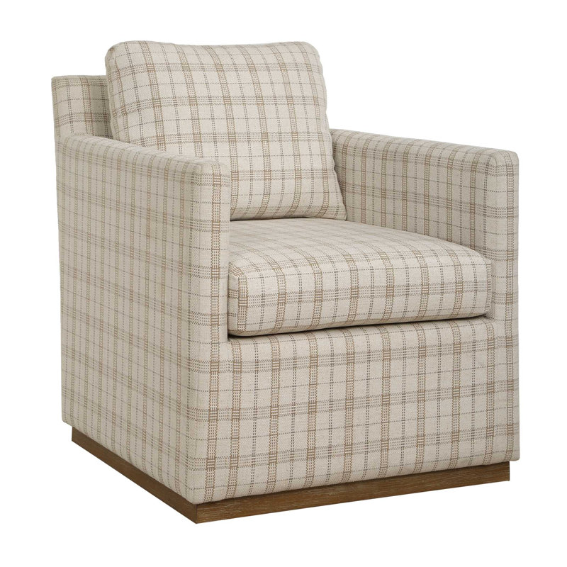 Uttermost Basie Casual Linen Swivel Chair