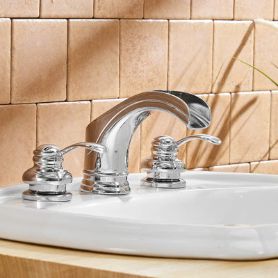 8 In. Waterfall Widespread 2-Handle Bathroom Faucet