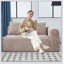 Canapé confortable en chenille pour la détente et le style dans n'importe quelle pièce, parfait pour une détente confortable et un décor élégant.-111366596