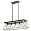 Lustre de ferme à 5 lumières pour salle à manger, blanc Scan Black, luminaire rustique pour îlot de cuisine