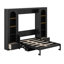Grand lit plateforme escamotable avec tablette, armoires latérales, tiroirs et DEL-115733979