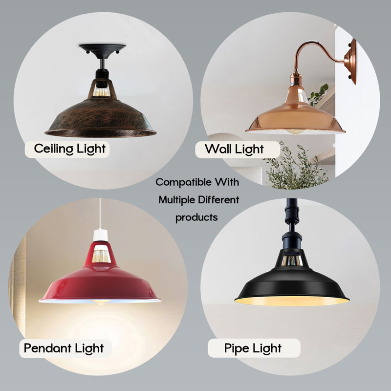 Harshaw 16cm H Metal Bowl Pendant Shade ( Uno ), Black
