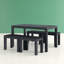Roann Rectangular Table with 4 Bench Garden Set-36561912