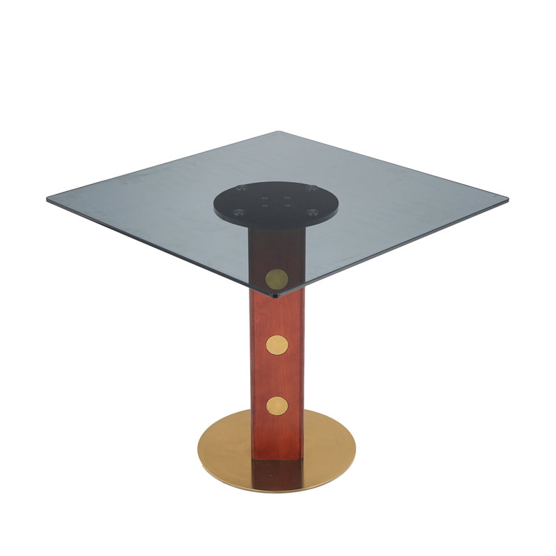 Table carrée en verre trempé 33,5 po Modern Modern