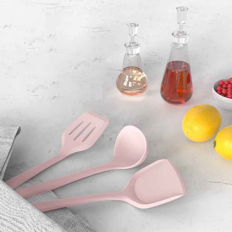 15 Pcs Silicone Cooking Utensil Set, Kitchen Utensils Set,  Pink