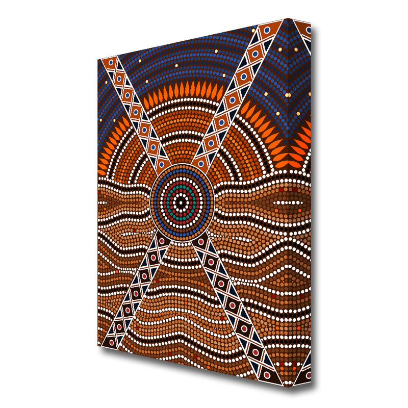 Aboriginal Pattern 2 - No Frame Print on Canvas, 50.8 cm H x 35.6 cm W