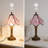 Tiffany Style Pink Petal Stained Glass Table Lamp, Antique Bronze Resin Base, E26 Warm Bulb Included, Vintage Accent Lamp-1660781680