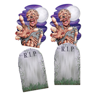 Halloween Jumbo Tombstone & Zombie Cutouts