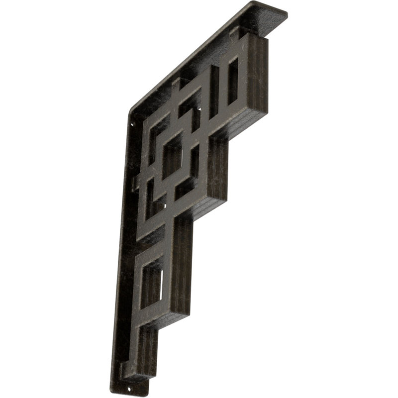 2"W x 12"D x 15"H Eris Wrought Iron Bracket, (Triple center brace), Antiqued Warm Silver, Antiqued Warm Silver