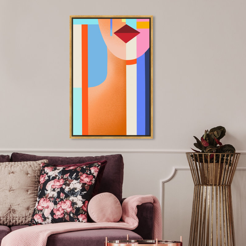 Abstract Shaped Lady III Print, Gold Framed, 45" H x 30" W