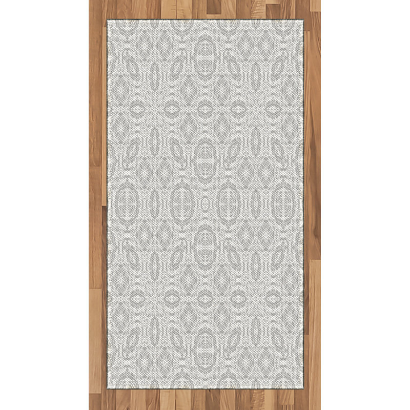 Tapis décoratif en fibres de polyester à haute densité Damask, Rectangle 2 pi 7 po x 5 pi