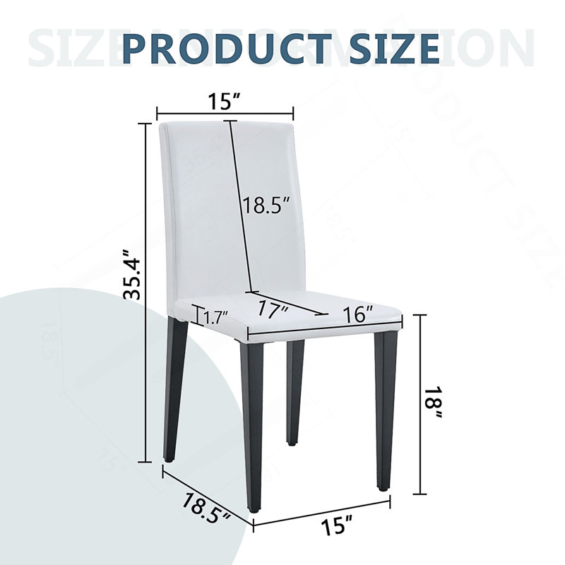 35.4" H Dining Chairs, 6, Black