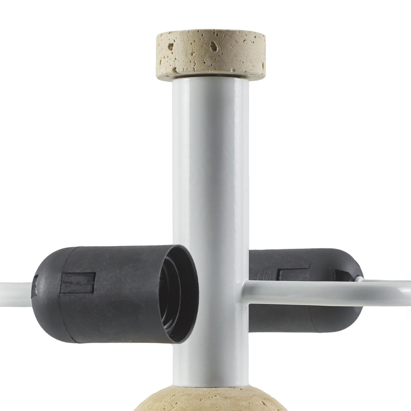 Accent Table Lamp, Beige, 13.1" H x 11.4" W x 11.4" D