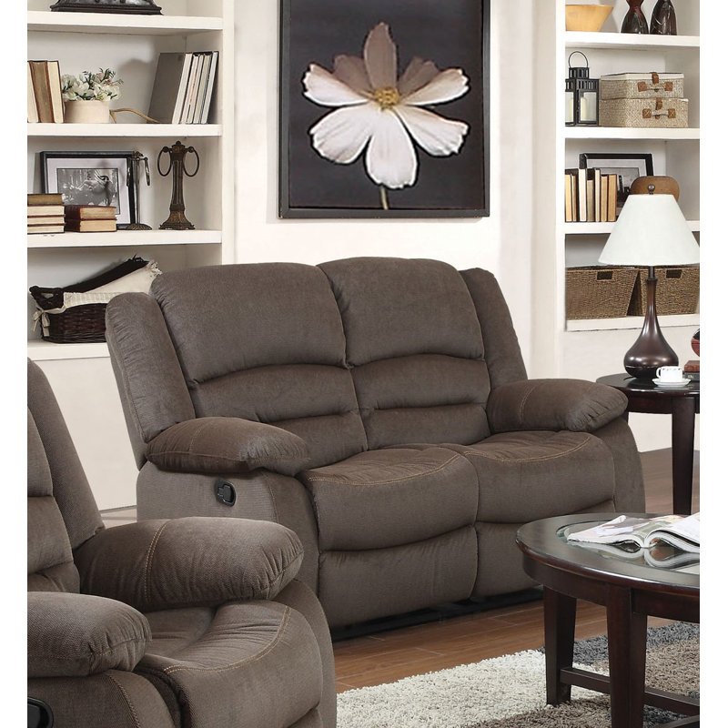 Dedmond 58'' Upholstered Reclining Loveseat, Brown