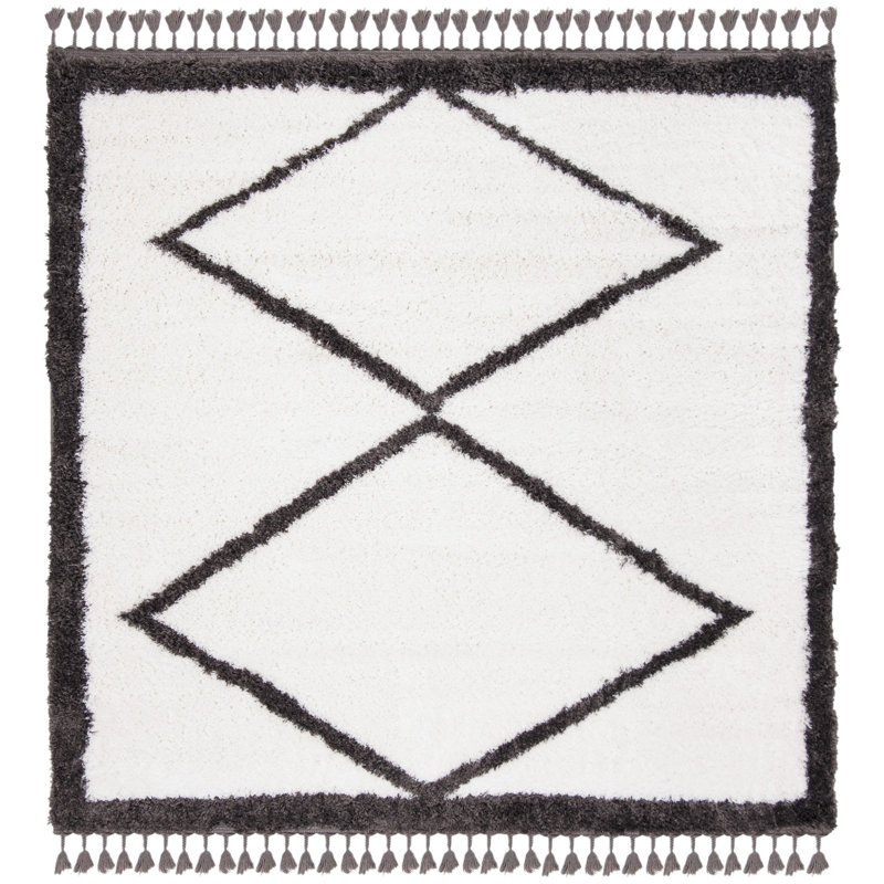 Tapis à poils longs Allon, Carré 6 pi 7 po