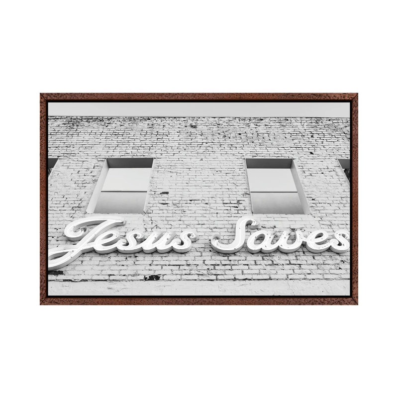 Jesus Saves II by Bethany Young - Print on Canvas, Classic Brown Wood Framed, 45.72cm H x 66.04cm W x 3.81cm D