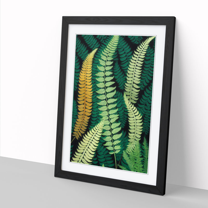 Fern Leaf Layers Vol.4 - Framed Print, 64cm H x 46cm W x 2cm D, Walnut