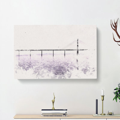 Oresund Bridge Watercolour - Wrapped Canvas
