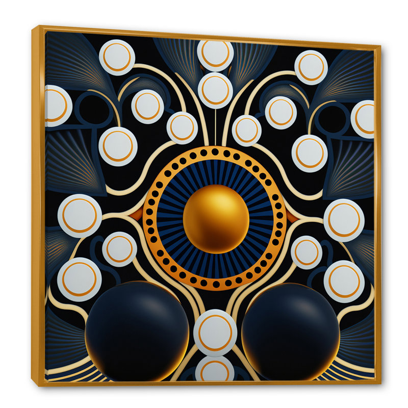 Golden Globe Connections - reproduction sur toile, H 16 po x l 16 po x P 1 po, Toile avec cadre flottant or