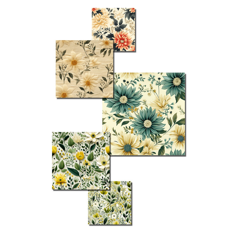 Calion - ensemble d'art mural floral de 5