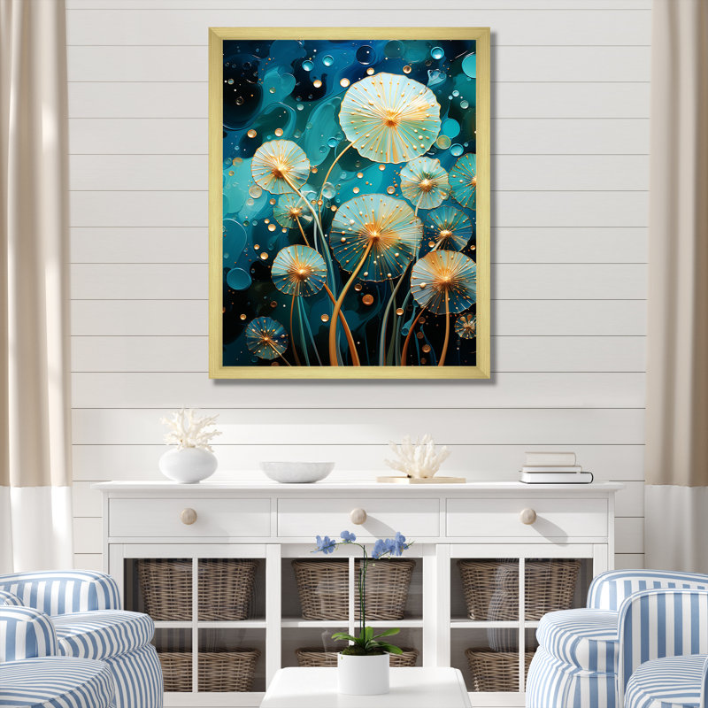 Seacreature Reflections sur toile, H 32 po x l 16 po x P 1 po, Cadre doré simple