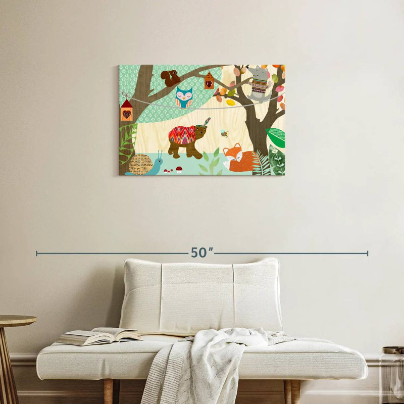 Ashelle, enfants, animaux en bois, H 20 po x l 30 po