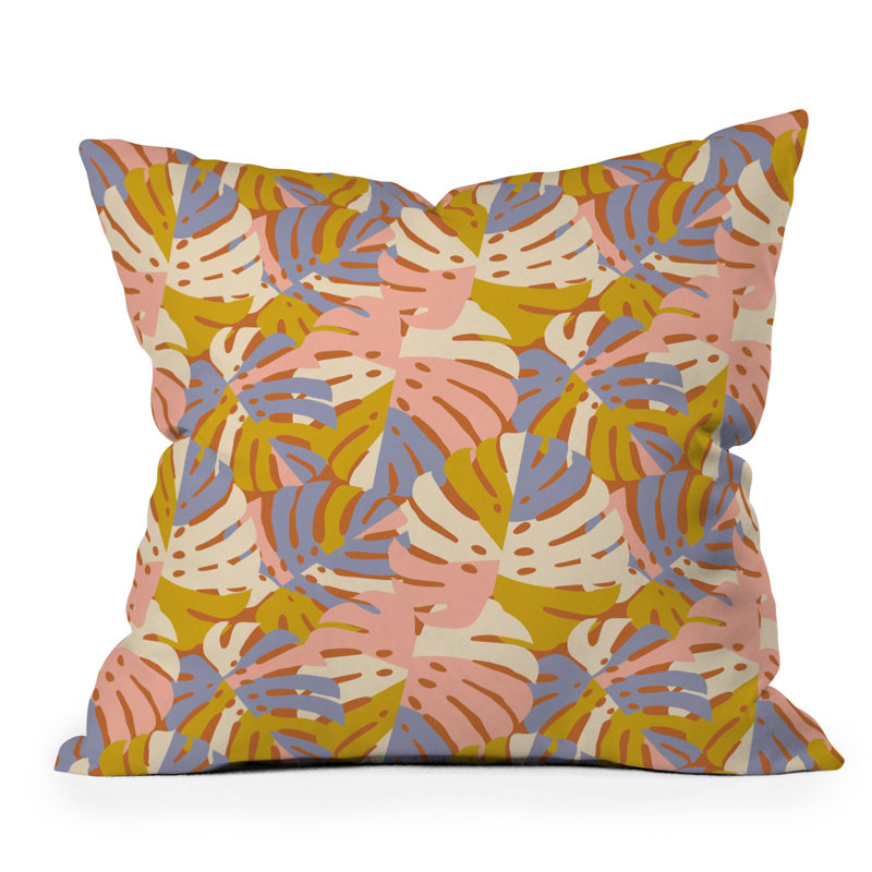 Coussin décoratif intérieur / extérieur Monstera, H 18 po x l 18 po