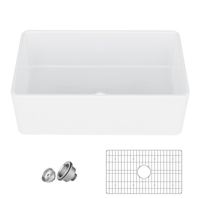 Farmhouse Sink 30 Inch X18 Inch Fireclay Apron Front Single Bowl Kitchen Sink