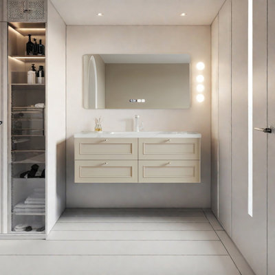 Cream style rock plate bathroom cabinet